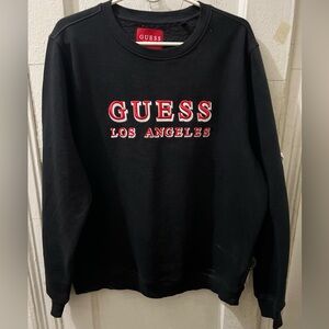 GUESS men's sweatshirt long sleeve winter crewneck sweater with embroidered logo